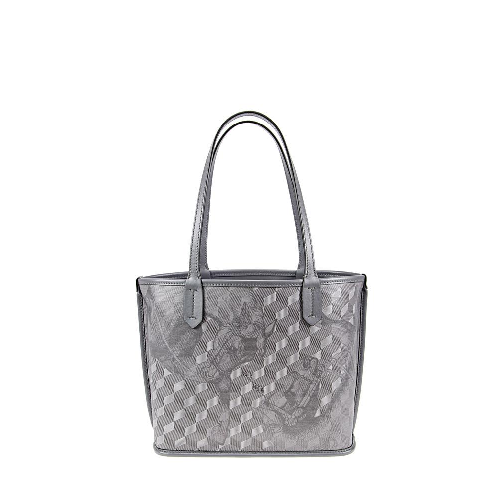 loup noir LEATHERLINED ST. TROPEZ MICRO SHOPPER Toile Platinum