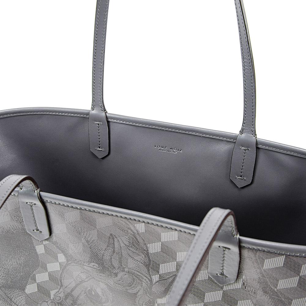 Loup Noir LEATHERLINED ST. TROPEZ SHOPPER SMALL Toile Platinum