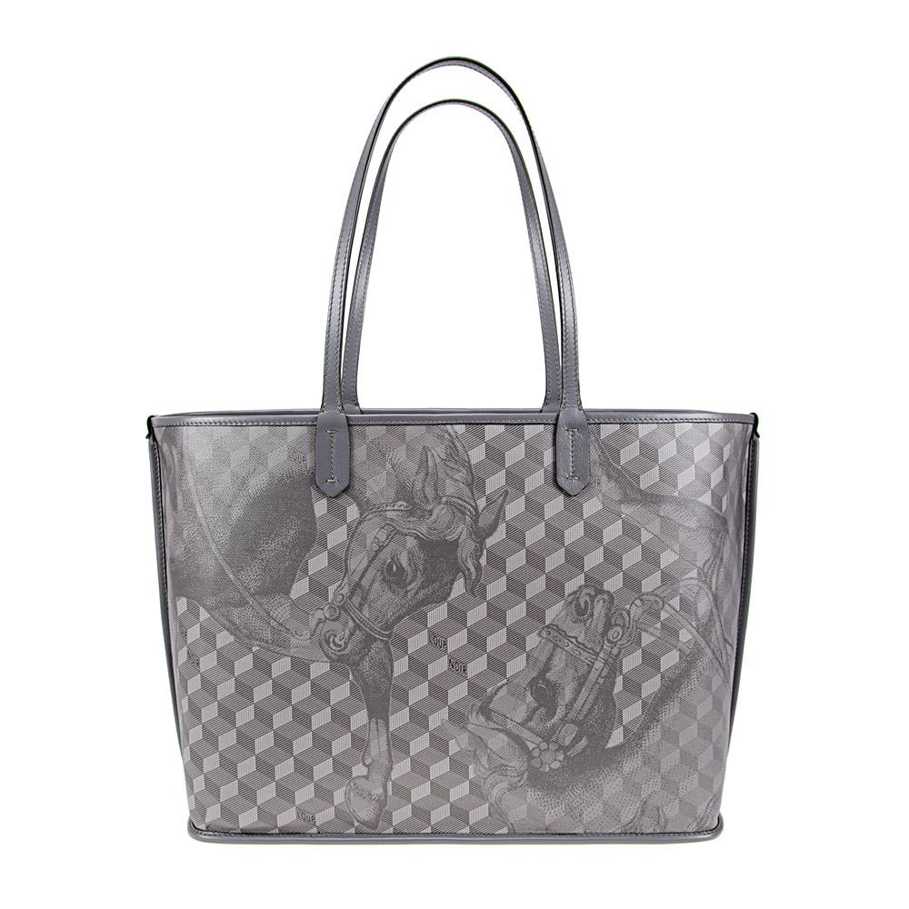 loup noir LEATHERLINED ST. TROPEZ SHOPPER SMALL Toile Platinum