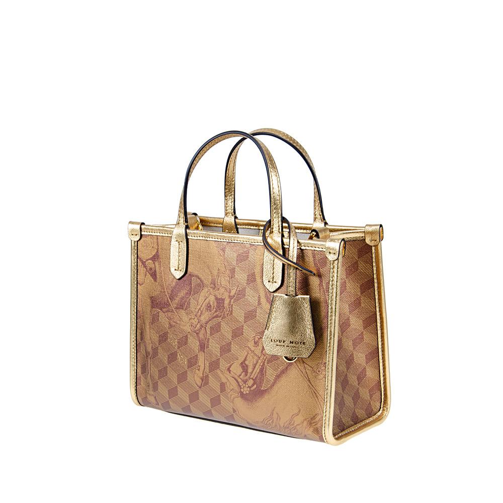 Loup Noir DEAUVILLE MINI SHOPPER Toile Gold