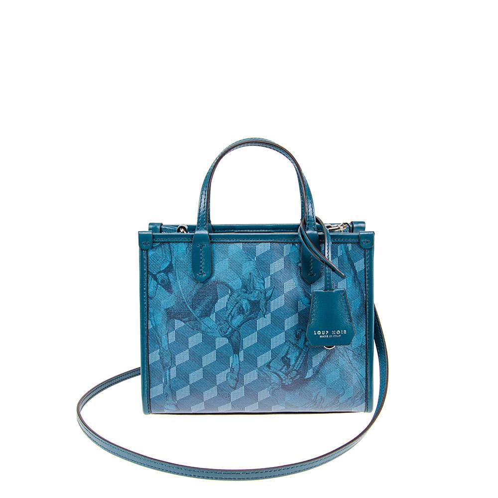 loup noir DEAUVILLE MINI SHOPPER Toile Petrol