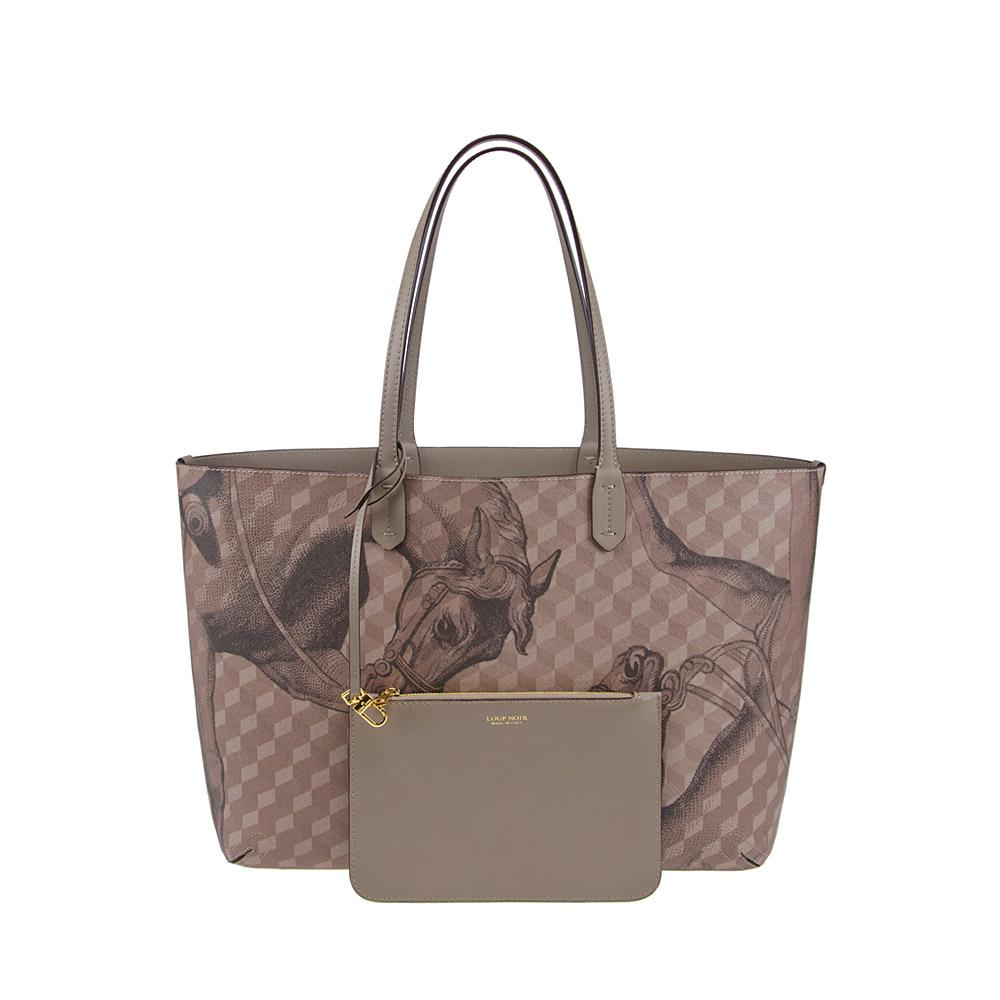 Loup Noir Leather-lined Shopper Cheval Almond