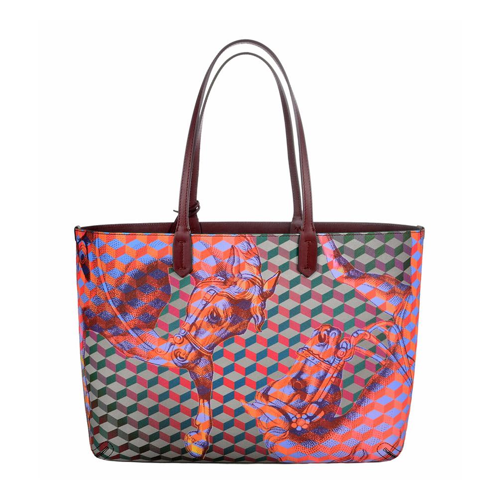 loup noir Leather-lined Shopper Cheval Bordeaux