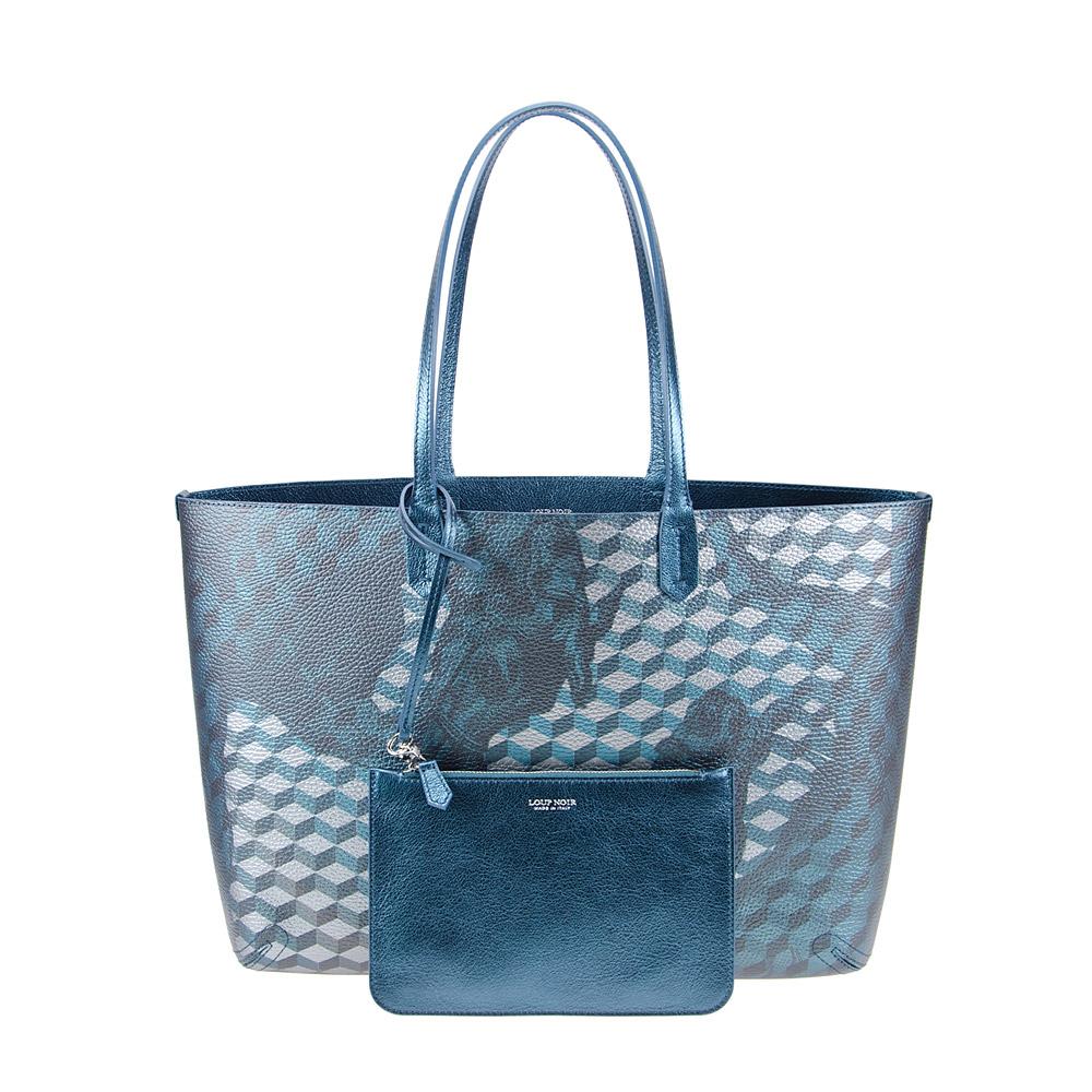 Loup Noir Leather-lined Shopper Cheval Petrol Met