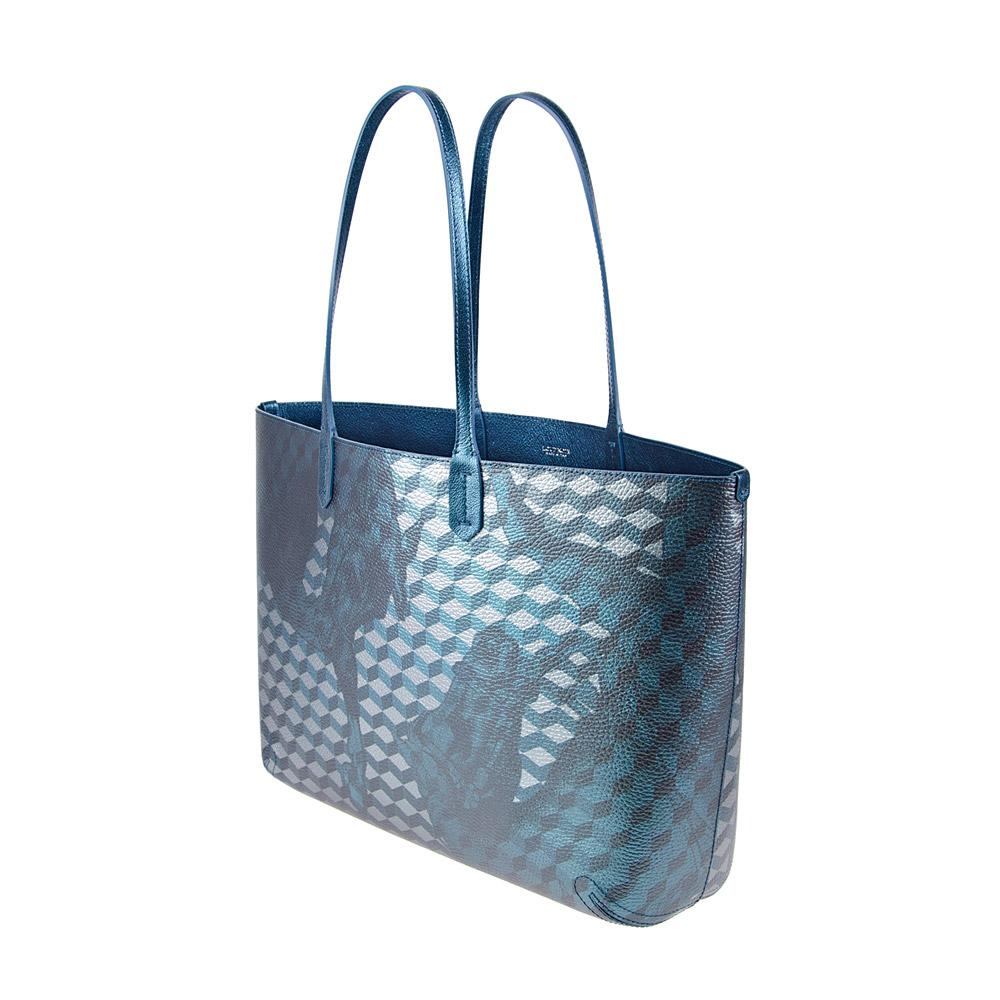 Loup Noir Leather-lined Shopper Cheval Petrol Met