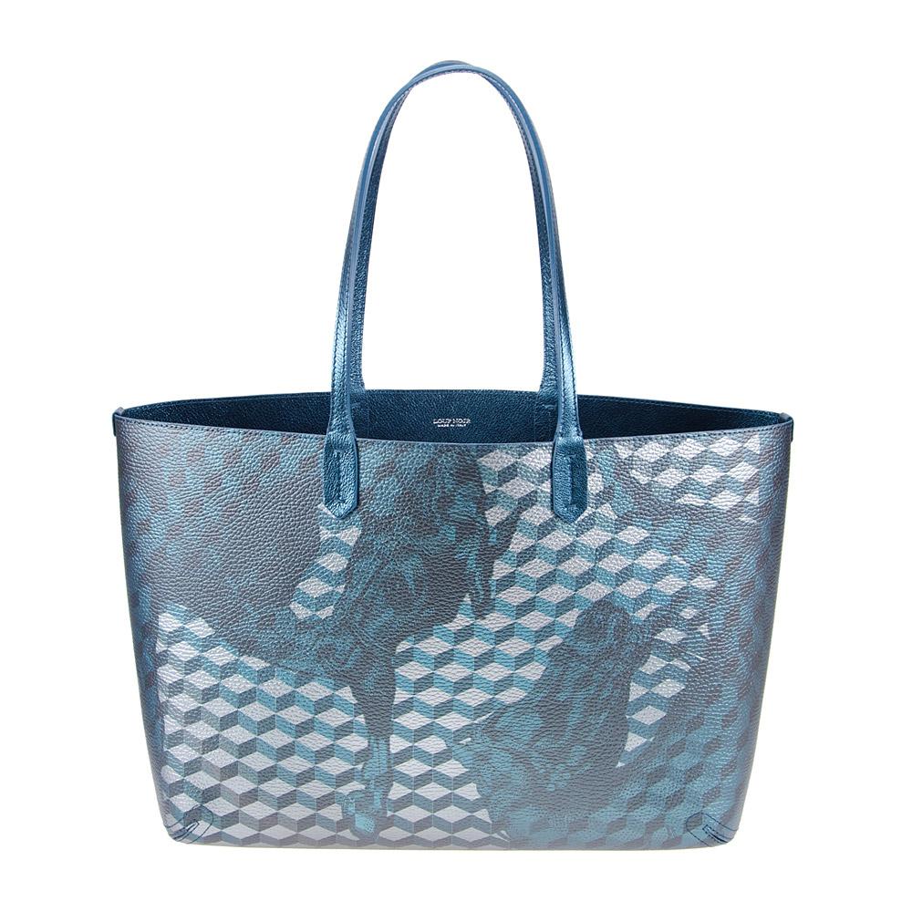 loup noir Leather-lined Shopper Cheval Petrol Met