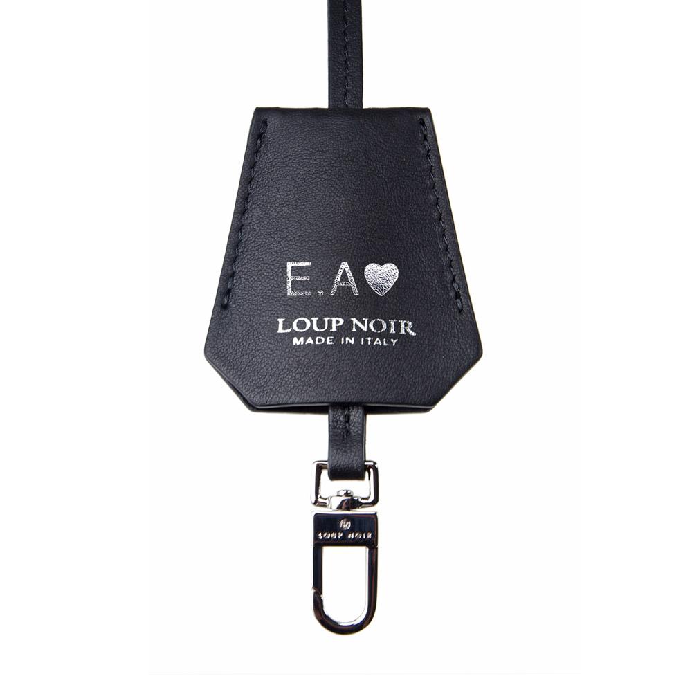 loup noir LEATHER TAG Black