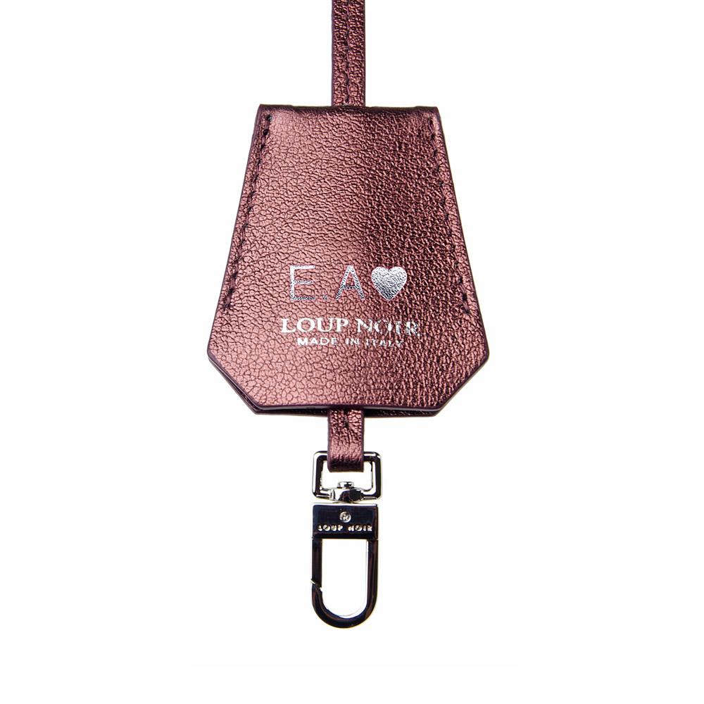 loup noir LEATHER TAG Bordeaux Metallic