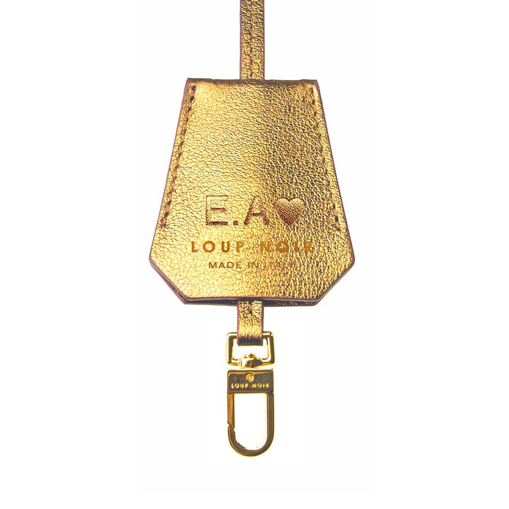 loup noir LEATHER TAG Gold