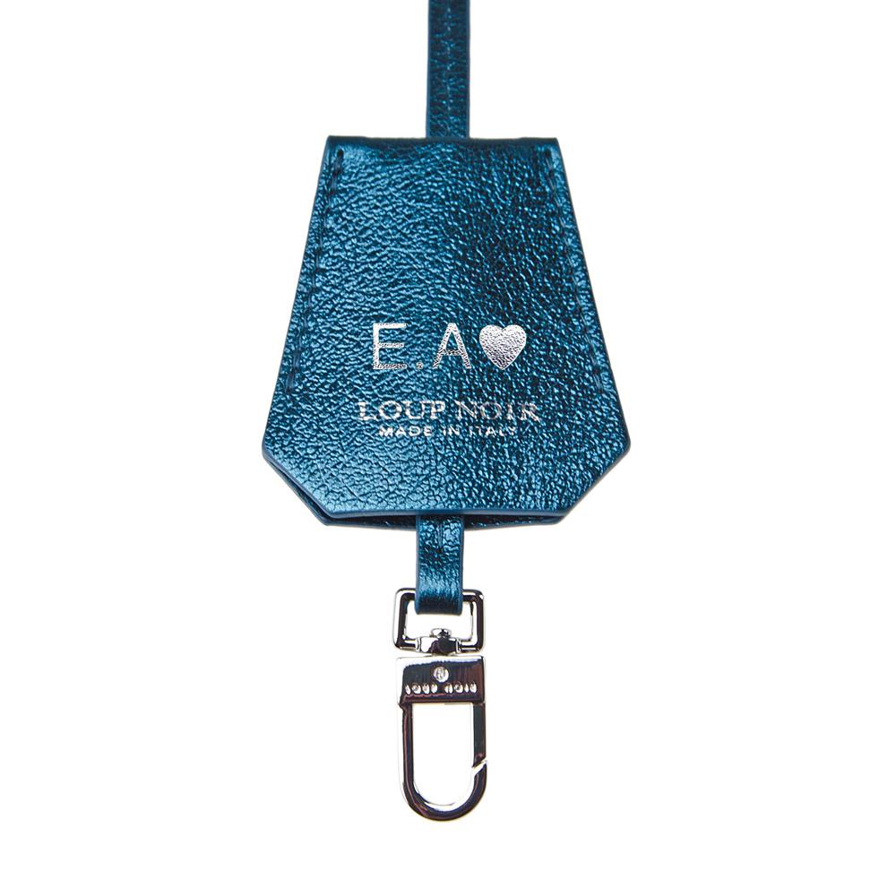 loup noir LEATHER TAG Petrol Metallic
