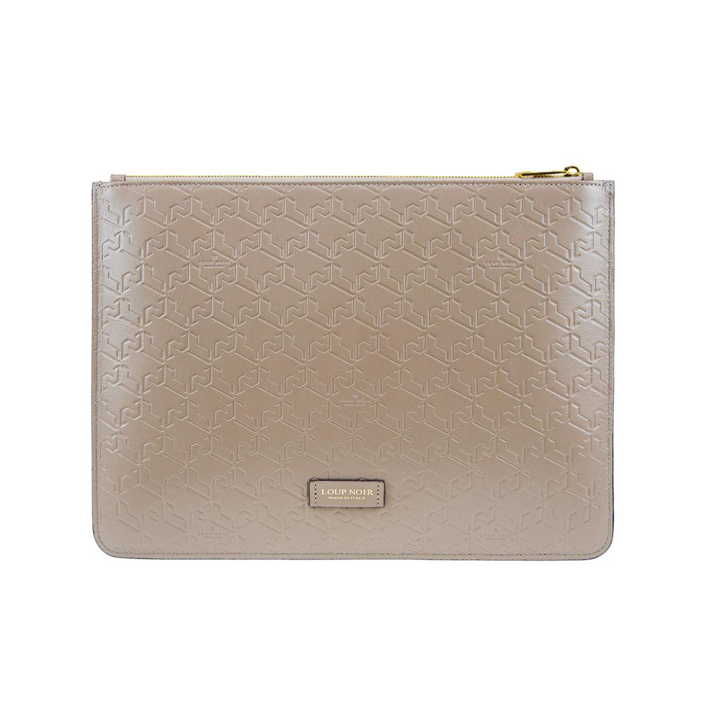 Loup Noir MAXI POUCH Monogram Almond
