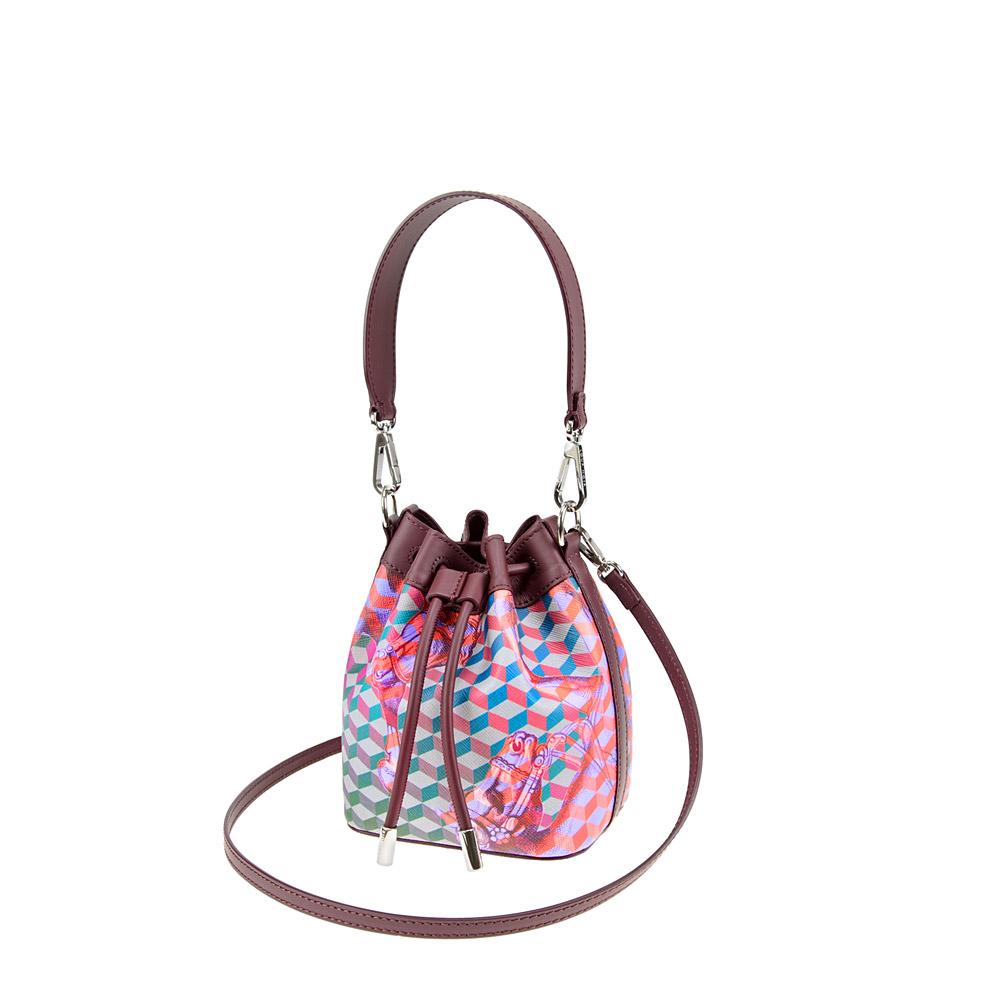 Loup Noir MICRO BUCKET BAG Cheval Bordeaux