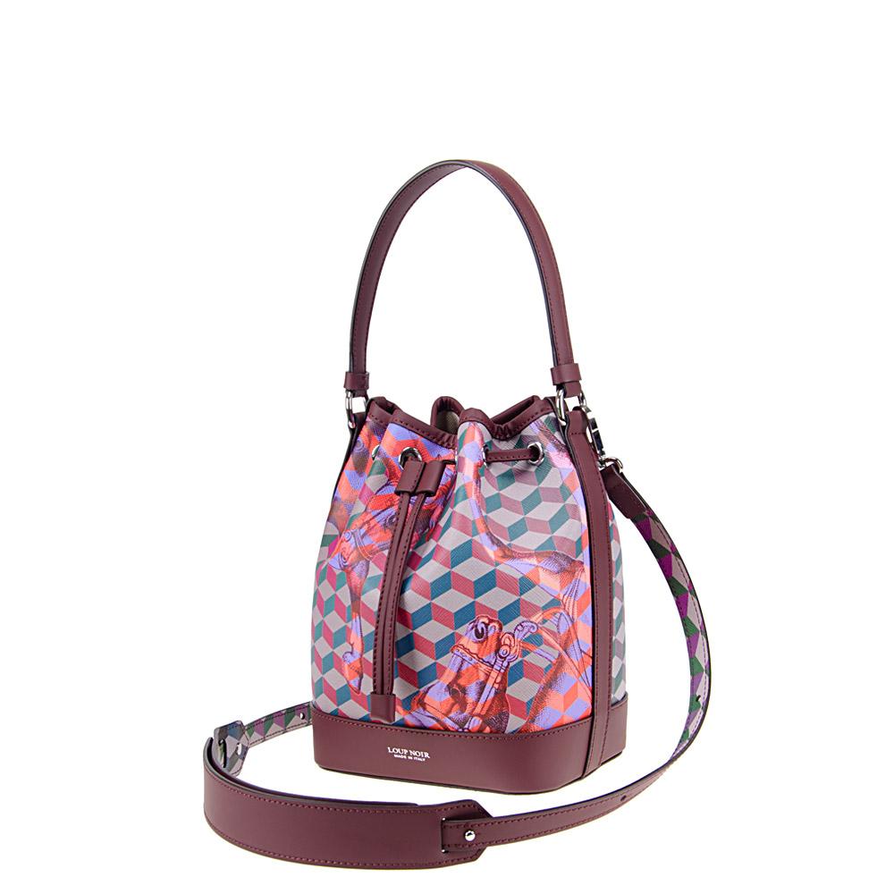 Loup Noir MINI BUCKET BAG Bordeaux