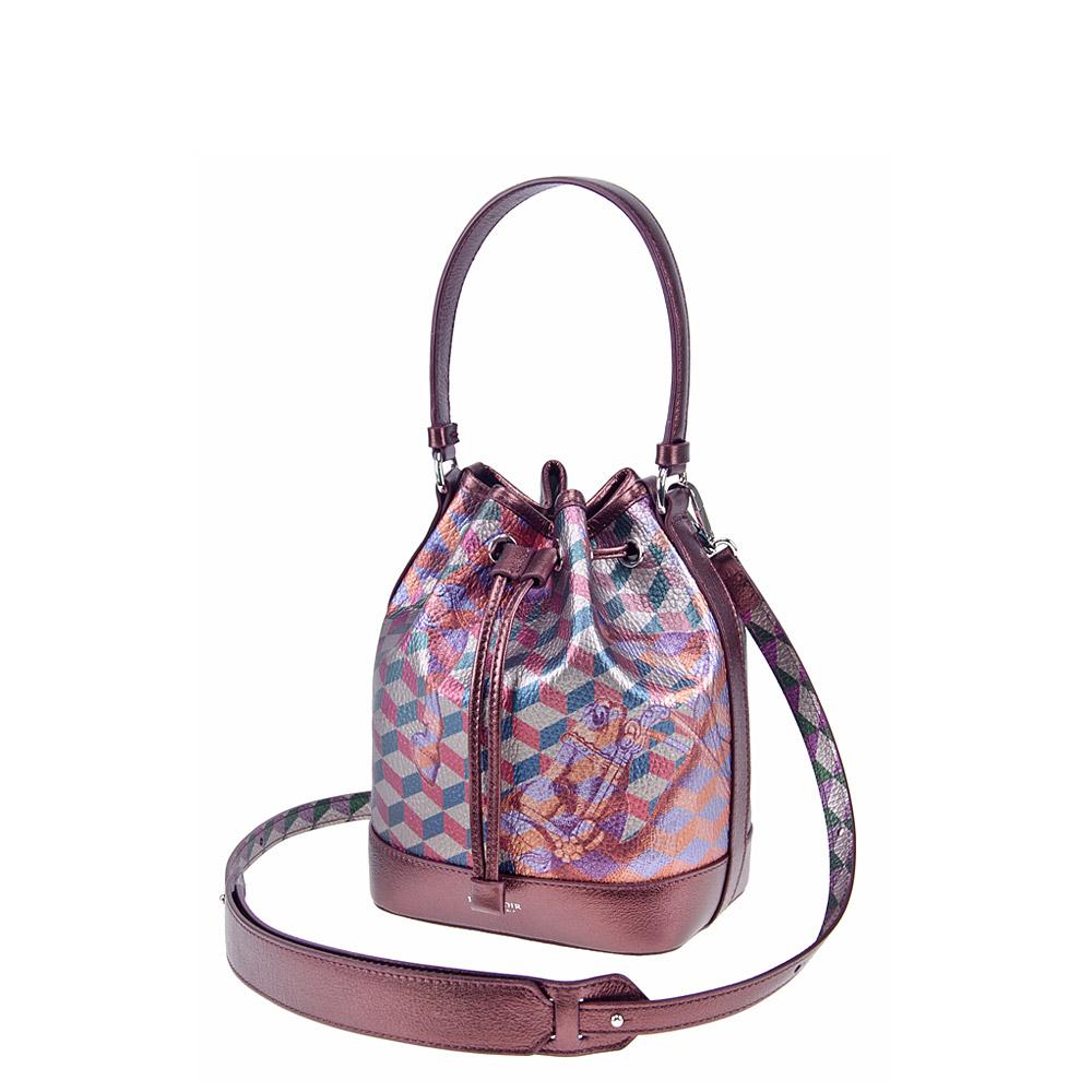 Loup Noir MINI BUCKET BAG Bordeaux Met
