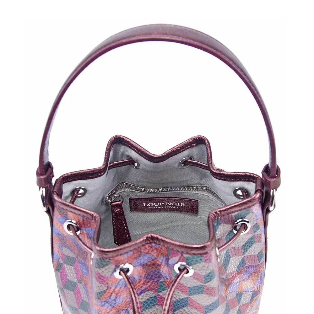 Loup Noir MINI BUCKET BAG Bordeaux Met