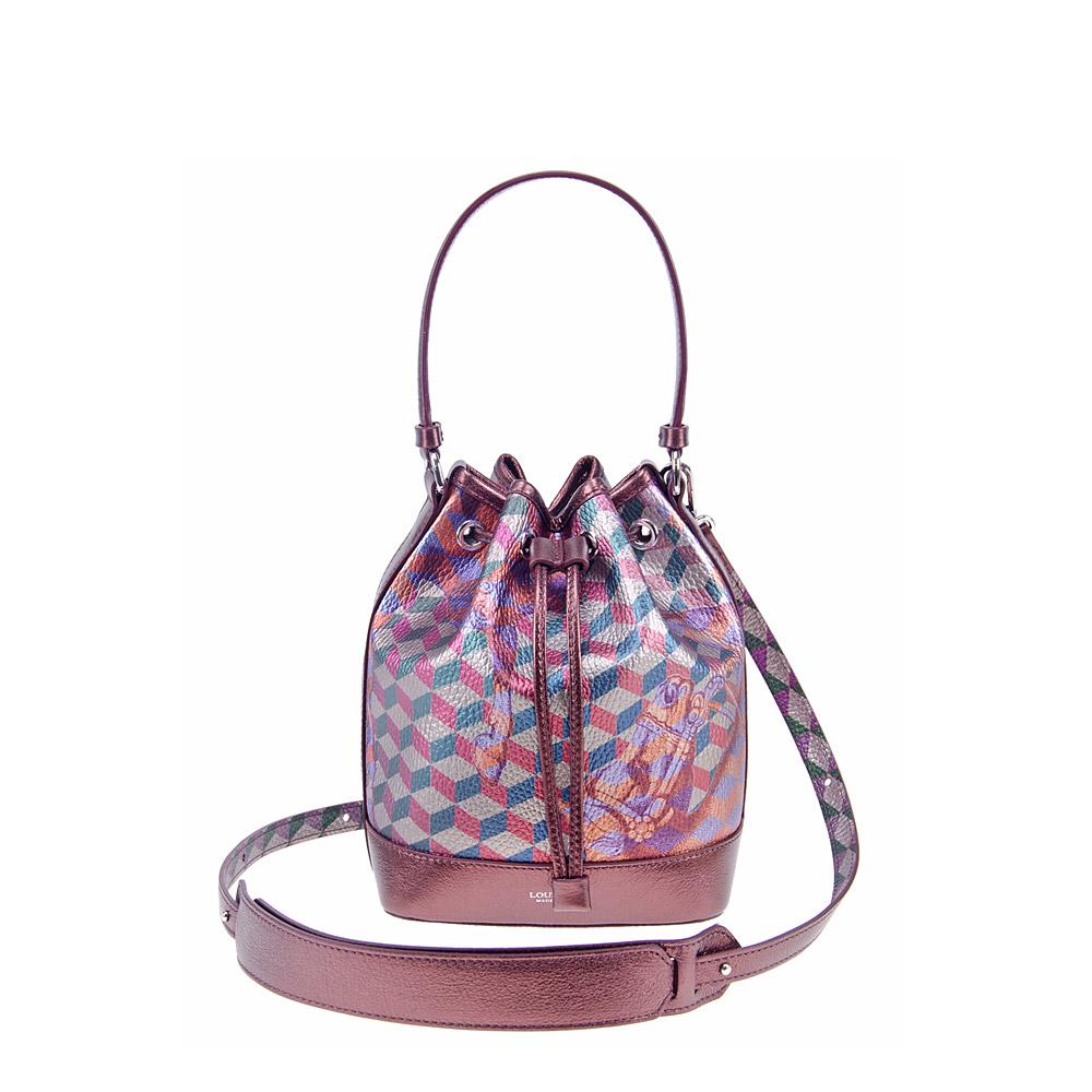 loup noir MINI BUCKET BAG Bordeaux Met