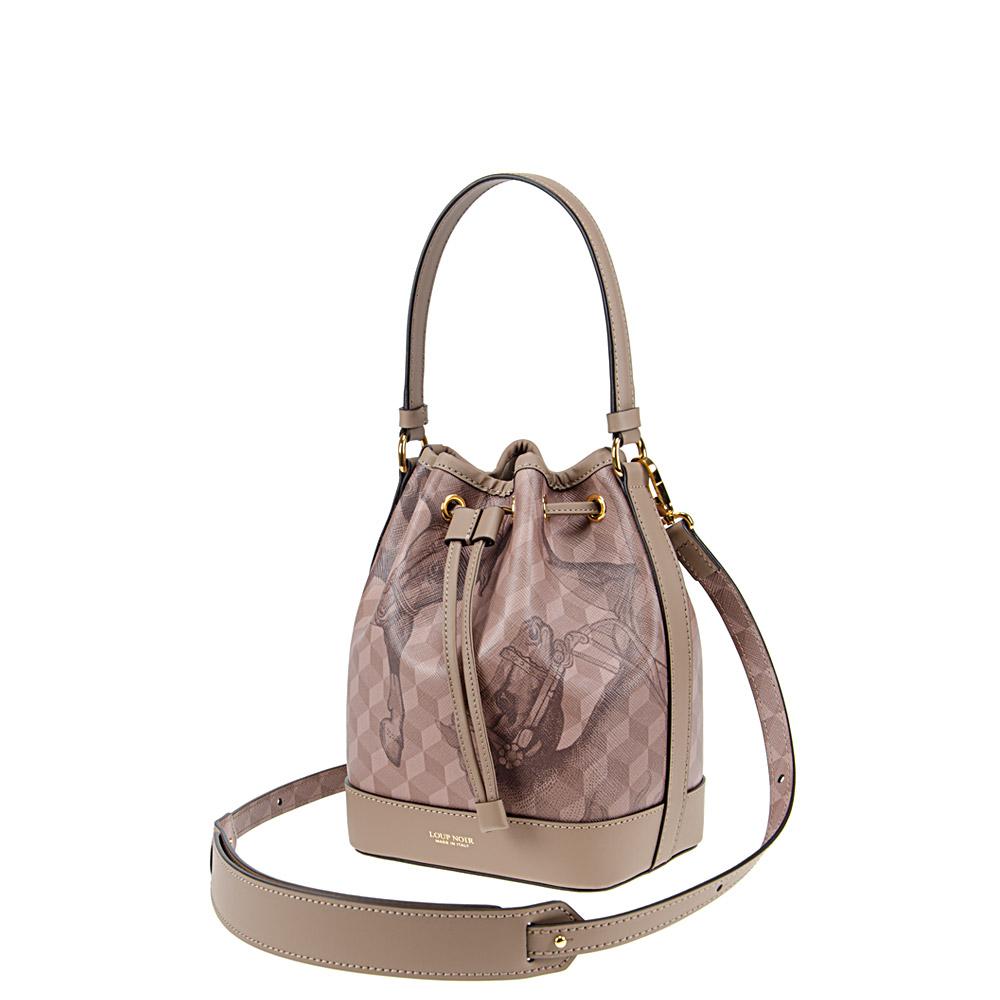 Loup Noir MINI BUCKET BAG Cheval Almond