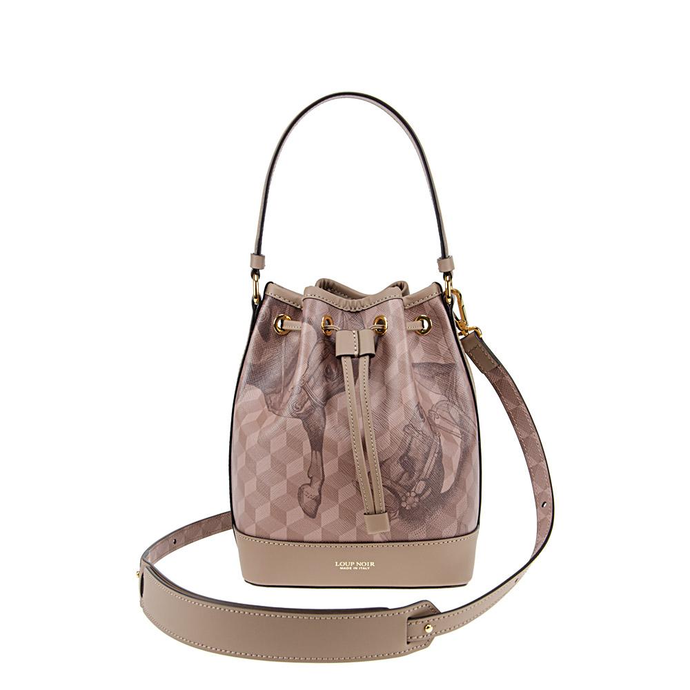 loup noir MINI BUCKET BAG Cheval Almond