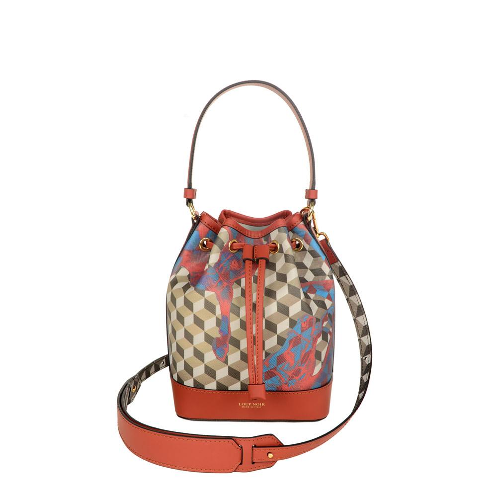 loup noir MINI BUCKET BAG Cheval Brown/Brandy