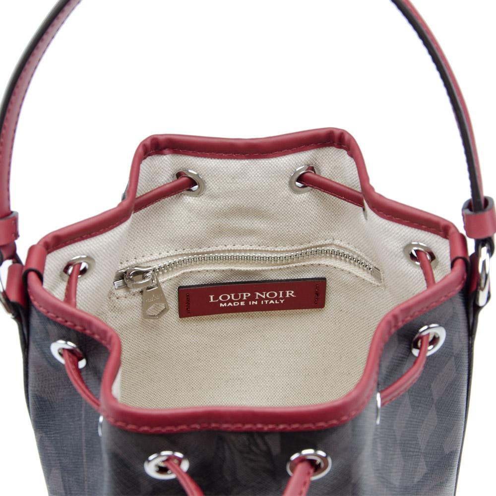 Loup Noir MINI BUCKET BAG Cheval Brown/Burgundy