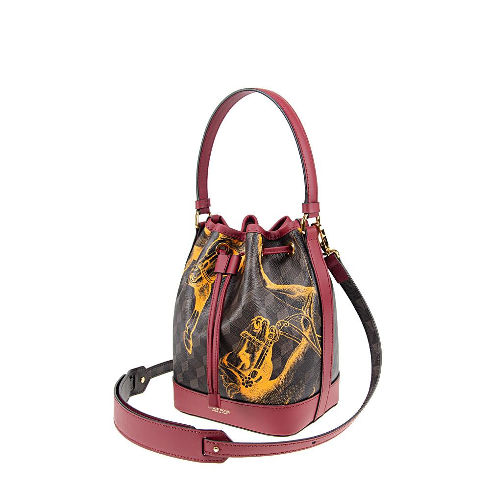 Loup Noir MINI BUCKET BAG Cheval Brown/Saffron