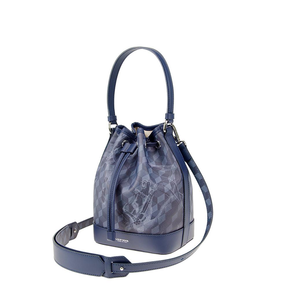 Loup Noir MINI BUCKET BAG Cheval Dark Blue
