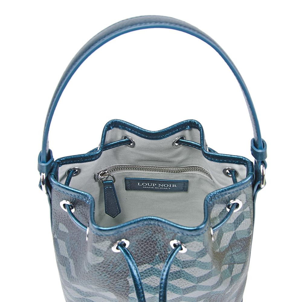 Loup Noir MINI BUCKET BAG Cheval Petrol Met