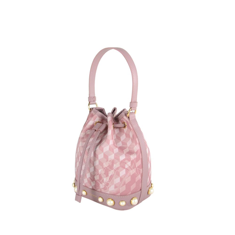 Loup Noir MINI BUCKET BAG PEARL Cheval Ash Rose