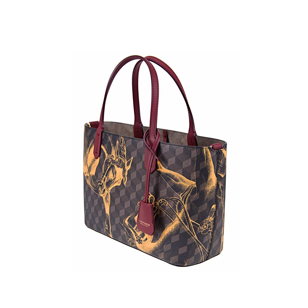 Loup Noir MINI SHOPPER Brown/Saffron