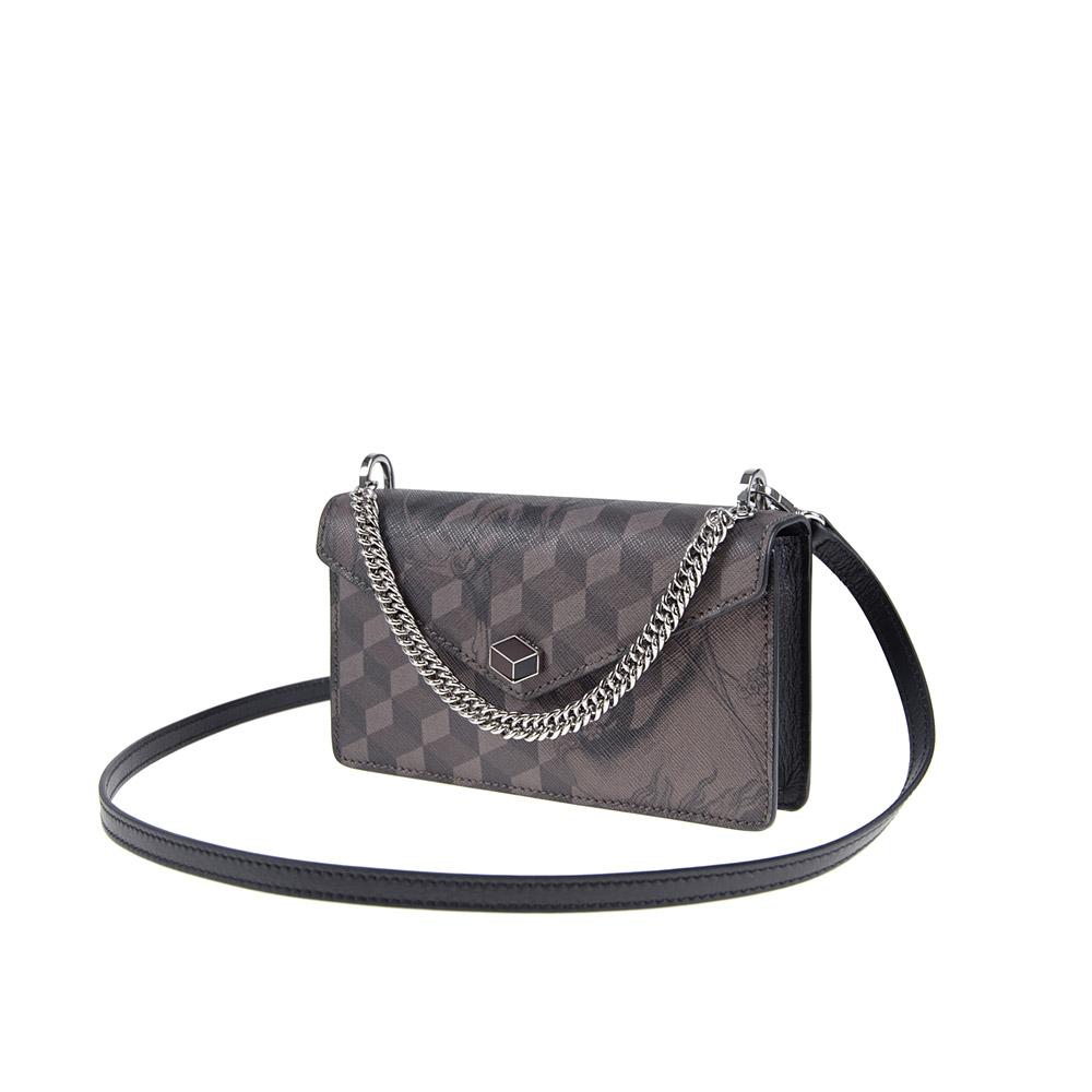 loup noir PHONE CLUTCH Cheval Brown/Black