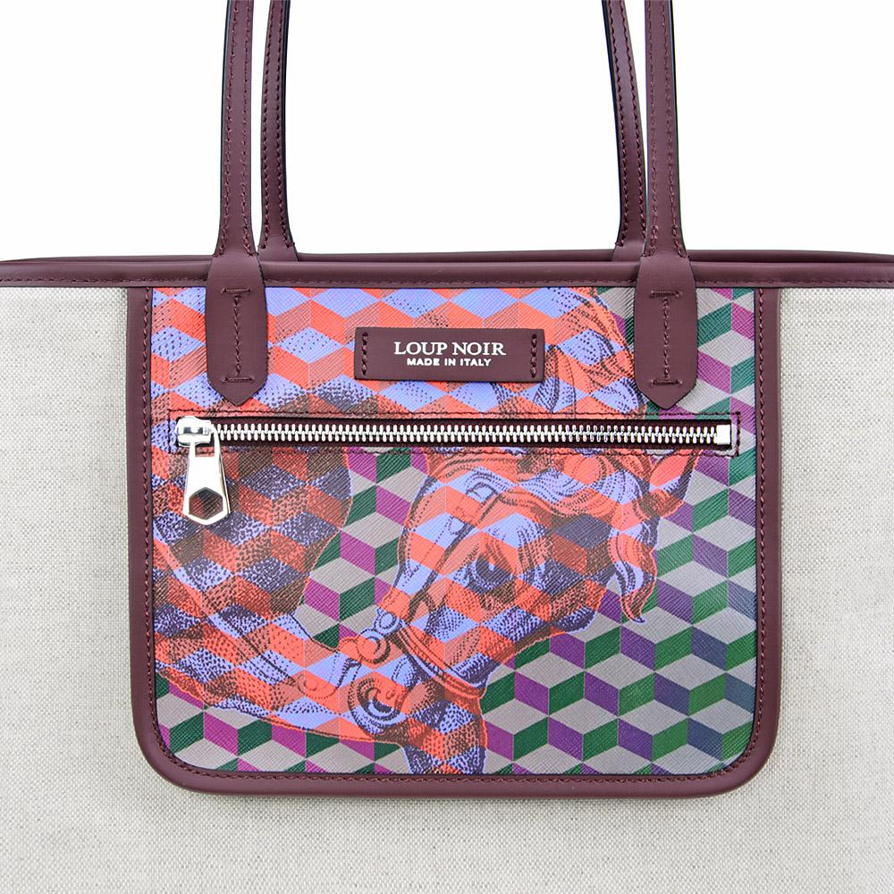 Loup Noir SHOPPER LARGE Cheval Bordeaux