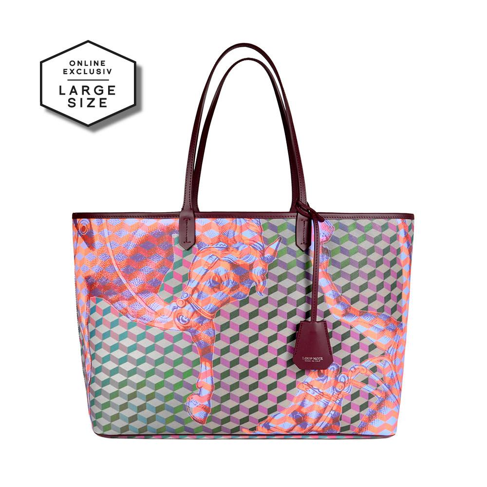 loup noir SHOPPER LARGE Cheval Bordeaux