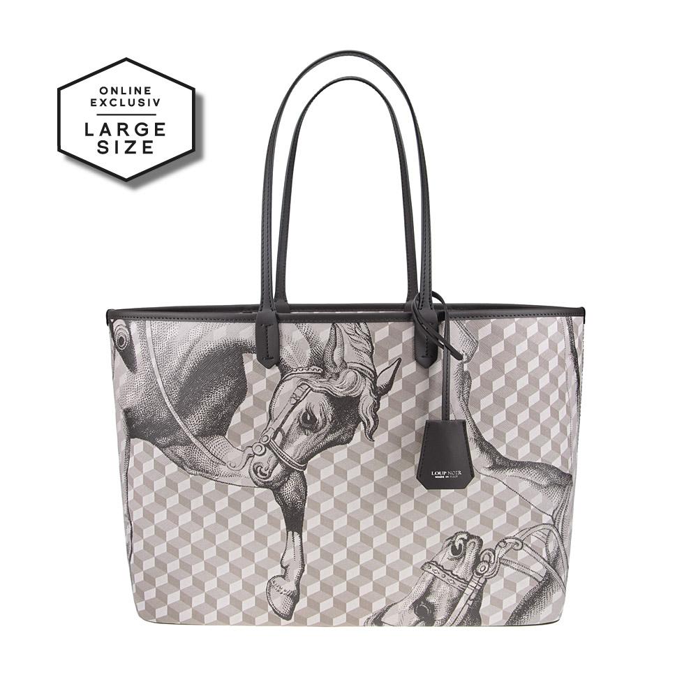 loup noir SHOPPER LARGE Cheval Sand/Brown