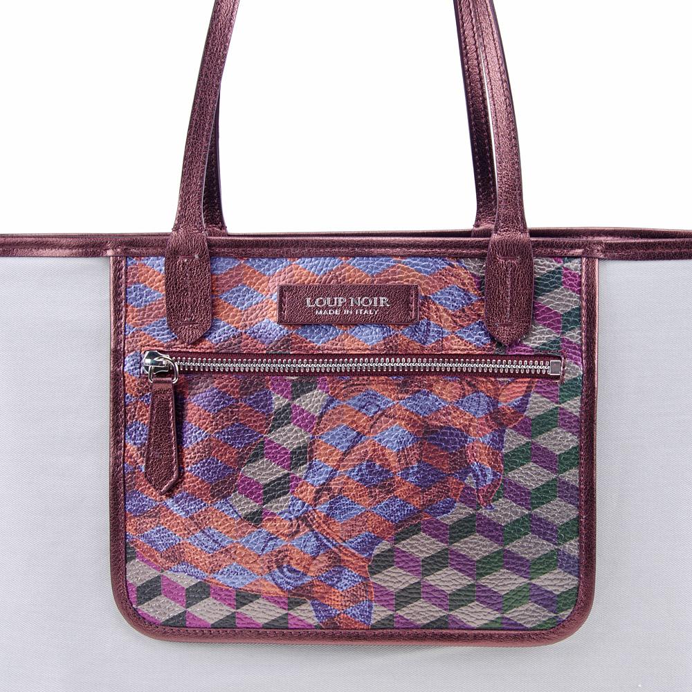 Loup Noir SHOPPER SMALL Cheval Bordeaux Metallic