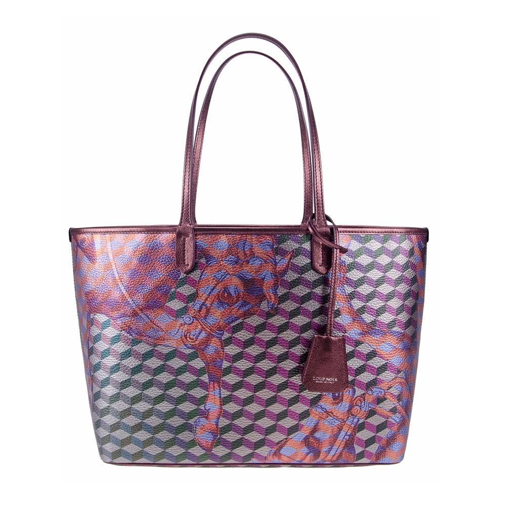 loup noir SHOPPER SMALL Cheval Bordeaux Metallic