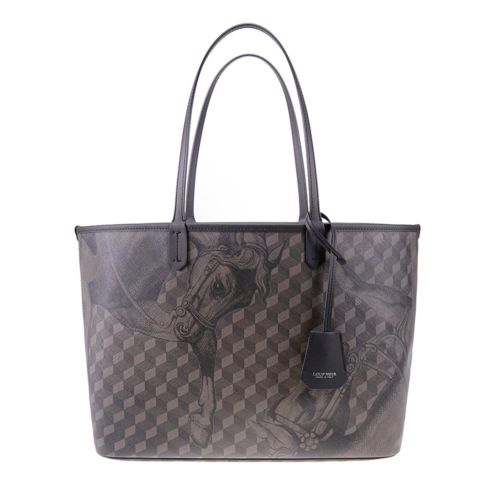 loup noir SHOPPER SMALL Cheval Brown/Black