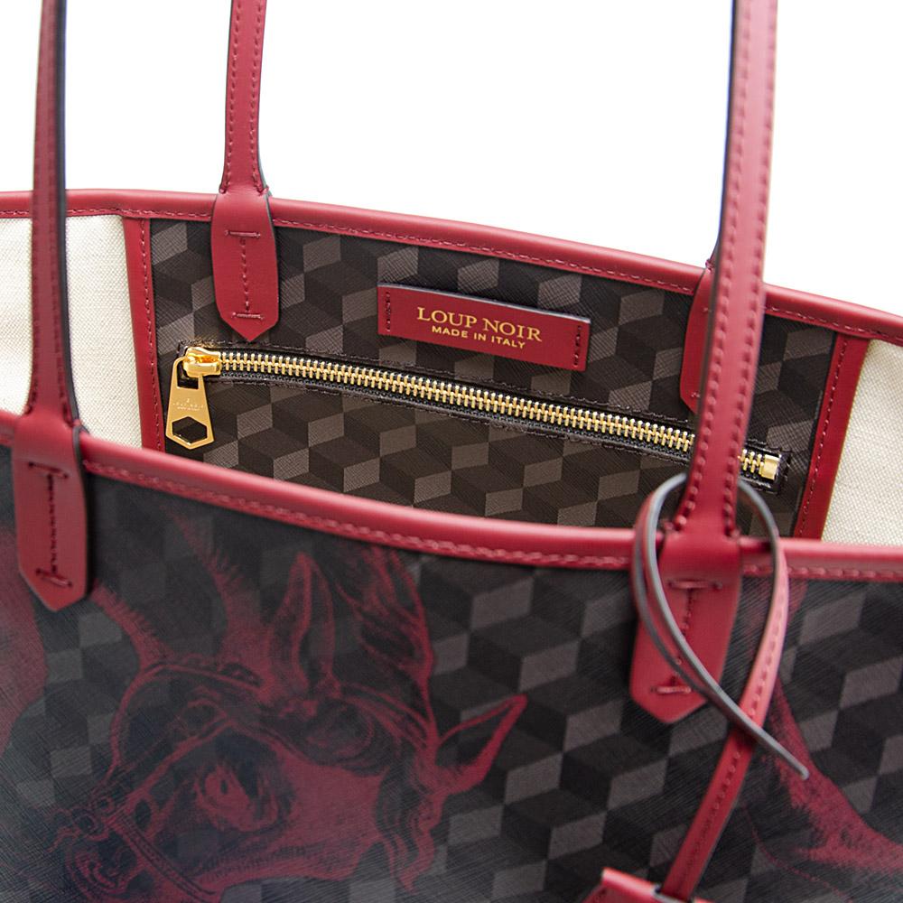 Loup Noir SHOPPER SMALL Cheval Brown Burgundy