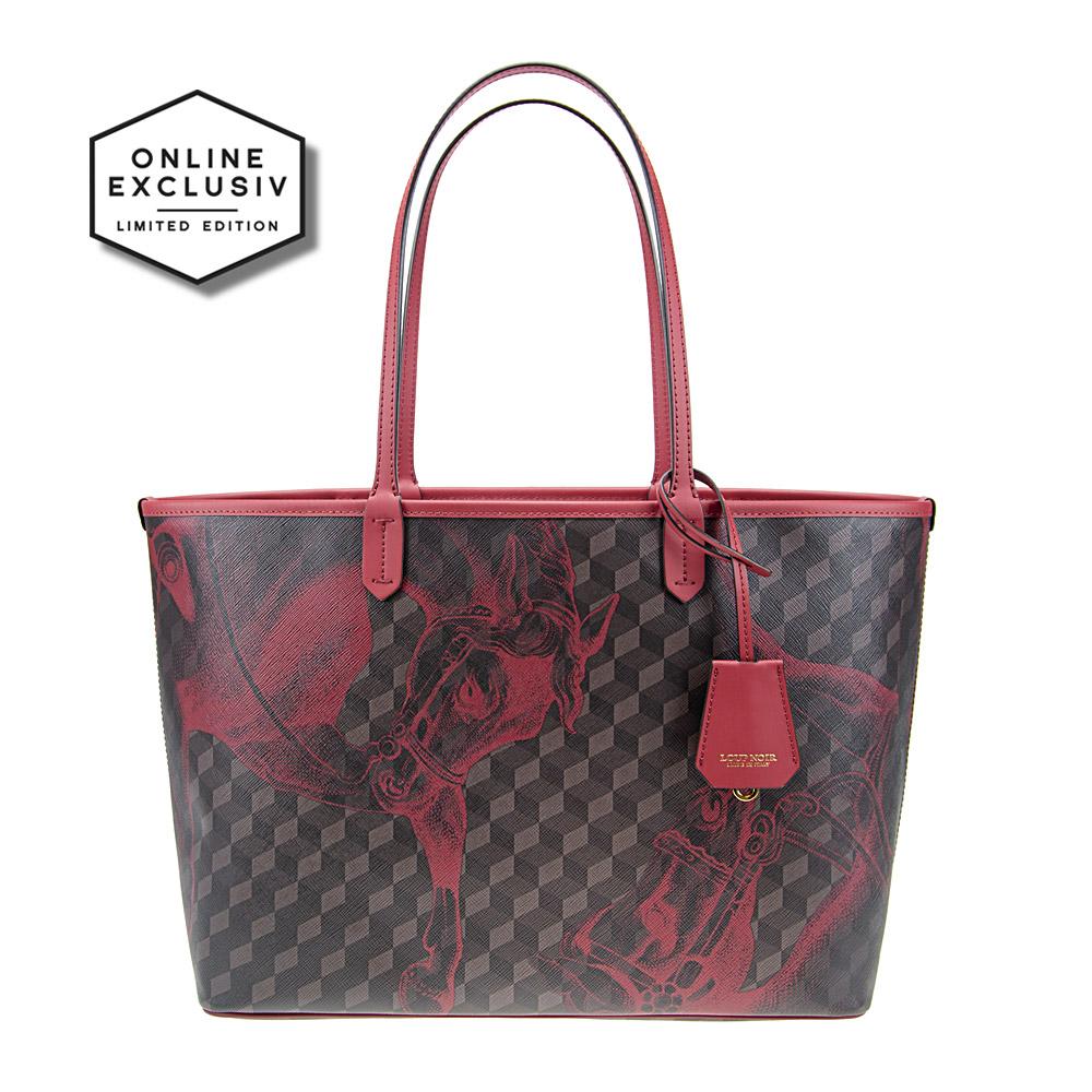 loup noir SHOPPER SMALL Cheval Brown Burgundy