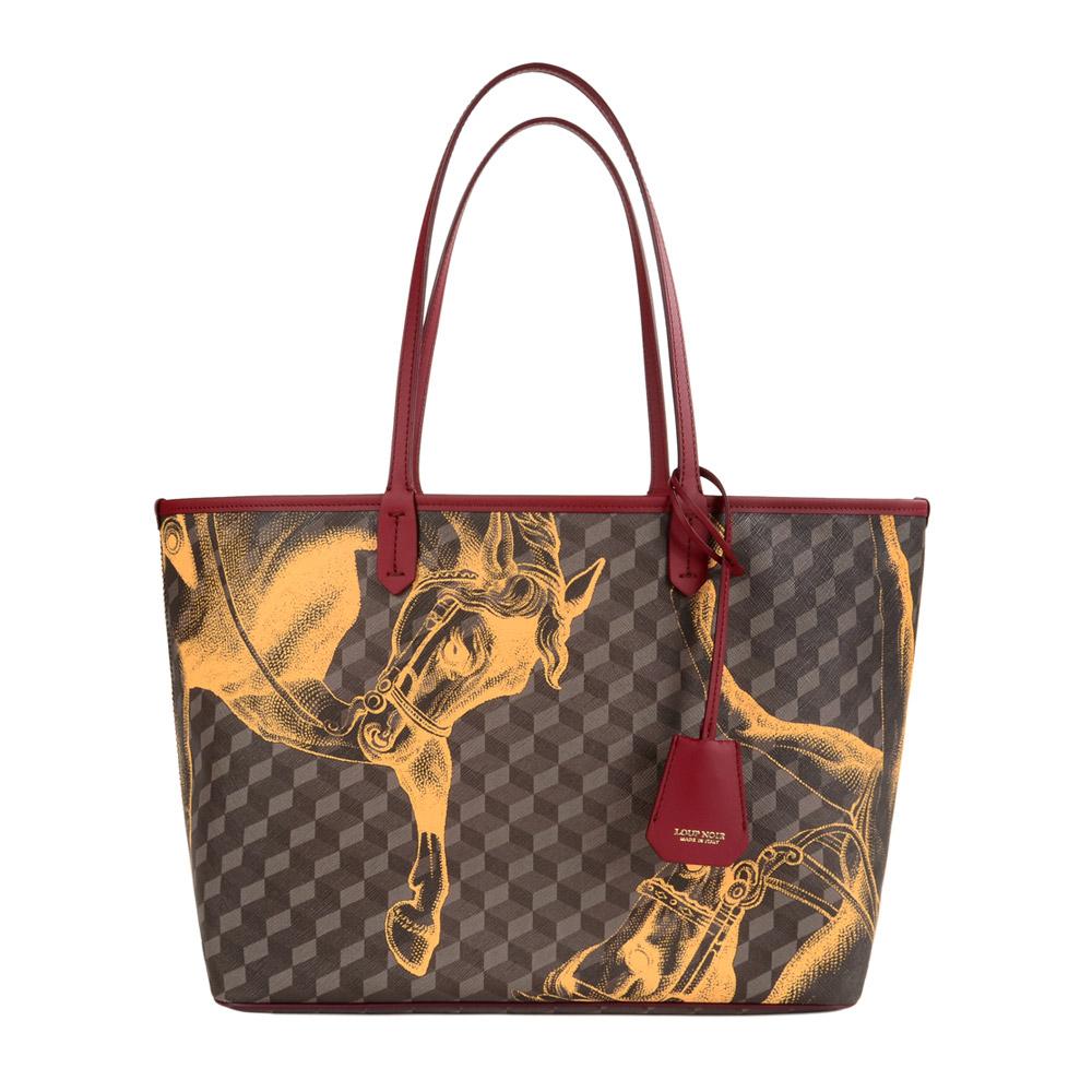 loup noir SHOPPER SMALL Cheval Brown/Saffron