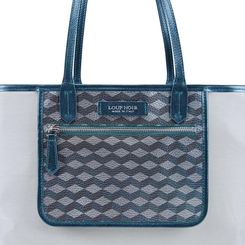 Loup Noir SHOPPER SMALL Cheval Petrol Metallic