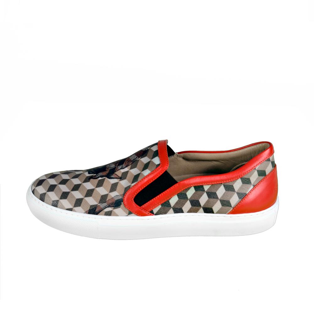 loup noir SLIP-ON Men Black/Brown-Orange