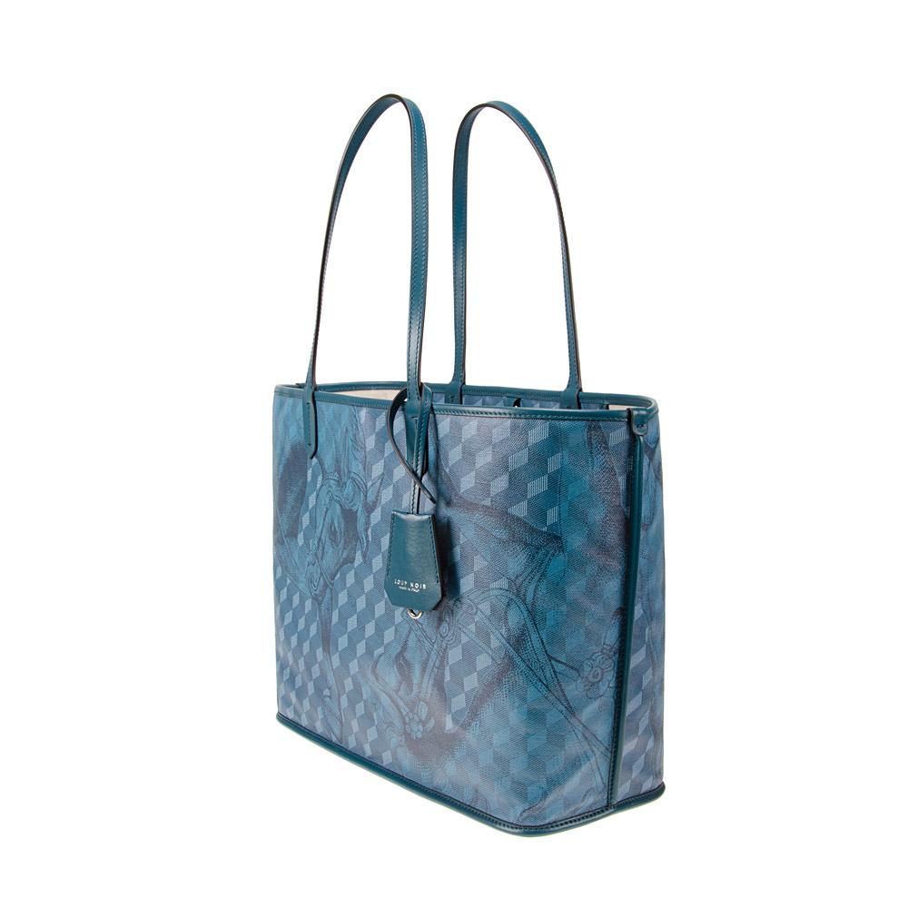 Loup Noir ST. TROPEZ SHOPPER SMALL Toile Petrol