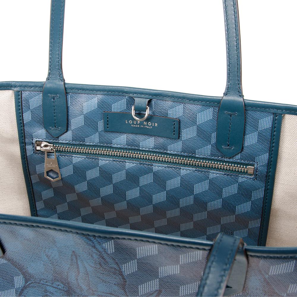 Loup Noir ST. TROPEZ SHOPPER SMALL Toile Petrol