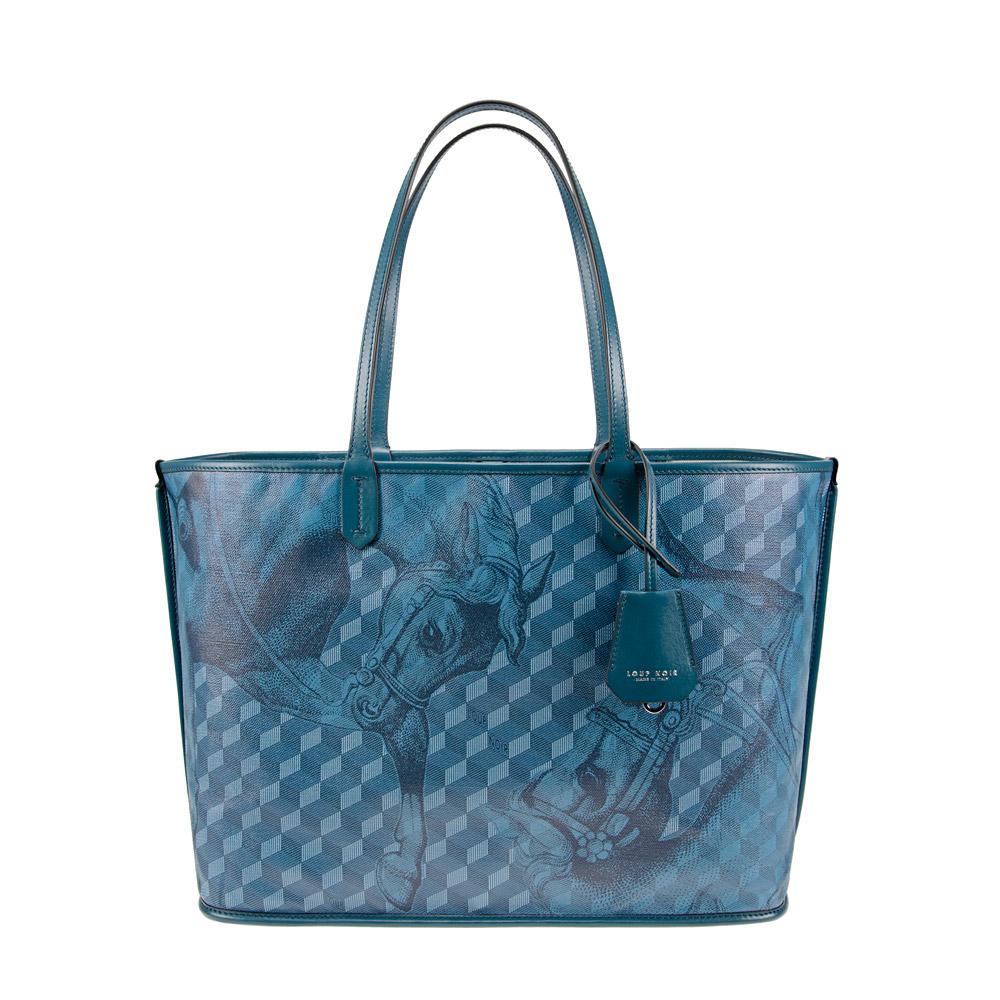 loup noir ST. TROPEZ SHOPPER SMALL Toile Petrol
