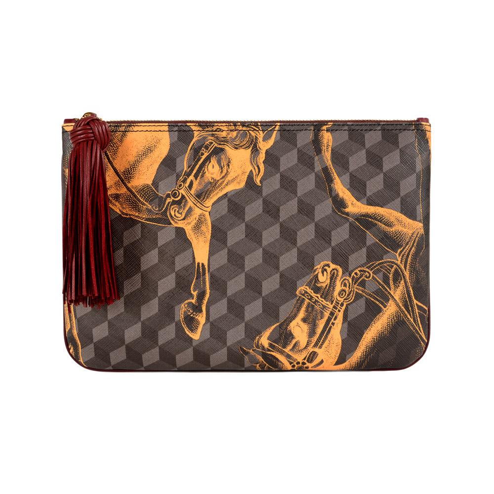 loup noir TASSEL POUCH Brown/Saffron