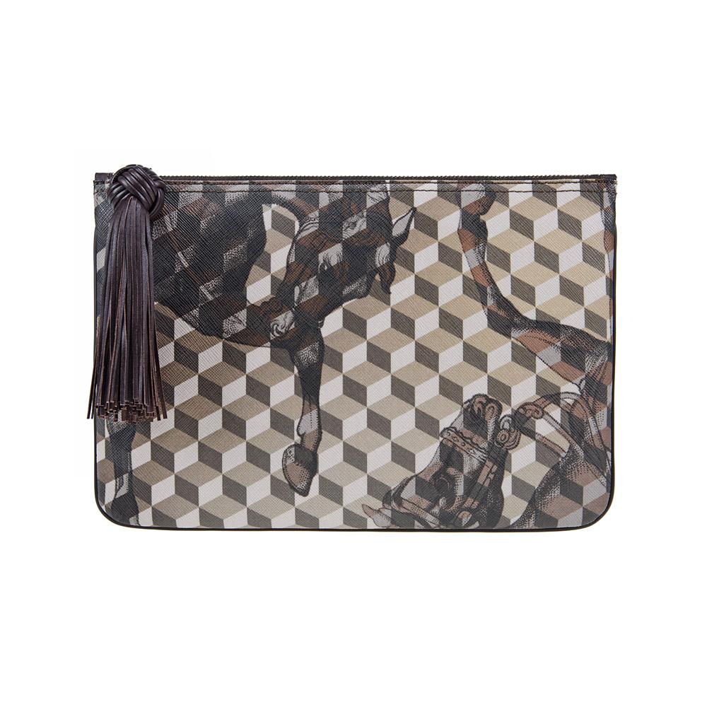 loup noir TASSEL POUCH Cheval Darkbrown
