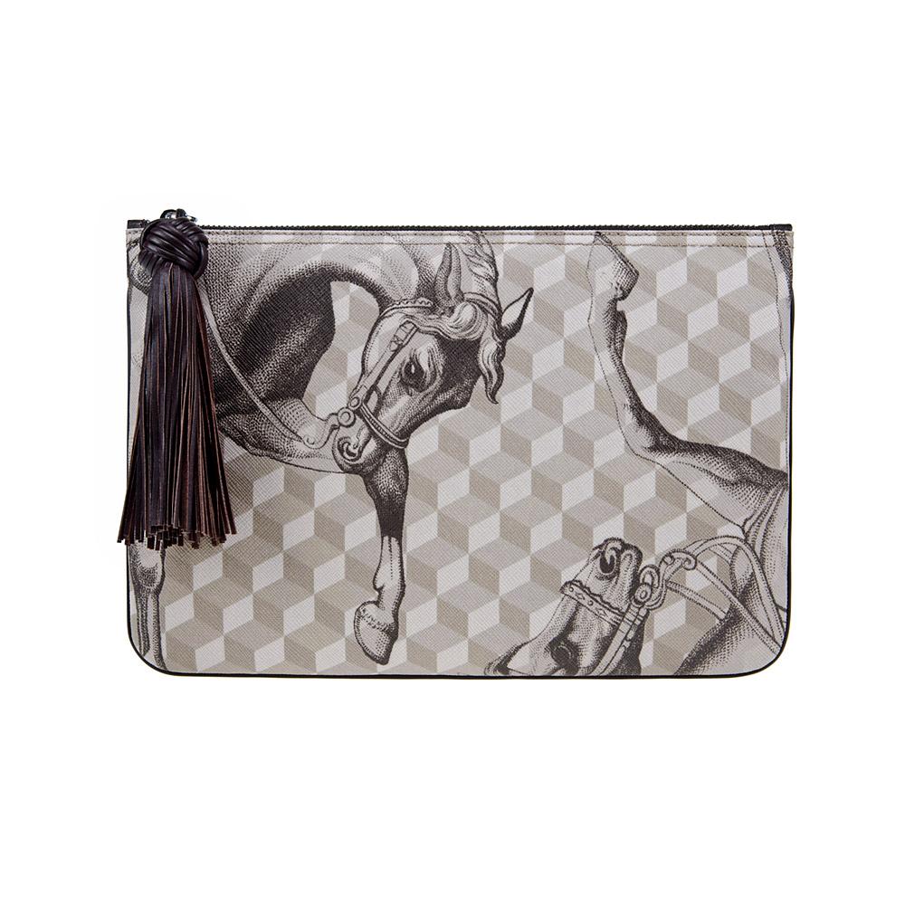 loup noir TASSEL POUCH Cheval Sand/Brown