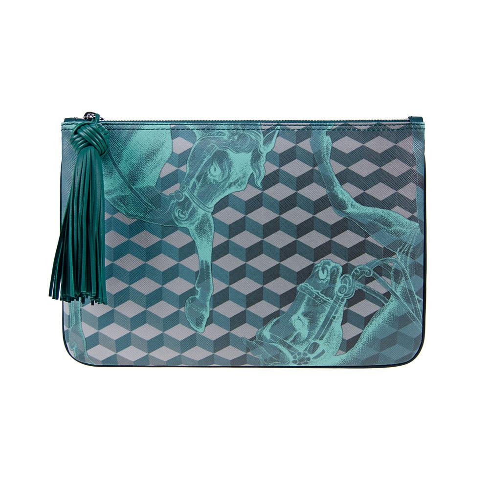 loup noir TASSEL POUCH Petrol/Mint