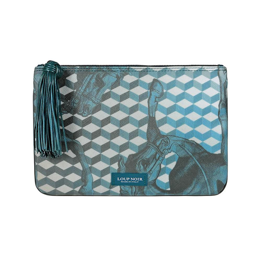 loup noir TASSEL POUCH Petrol