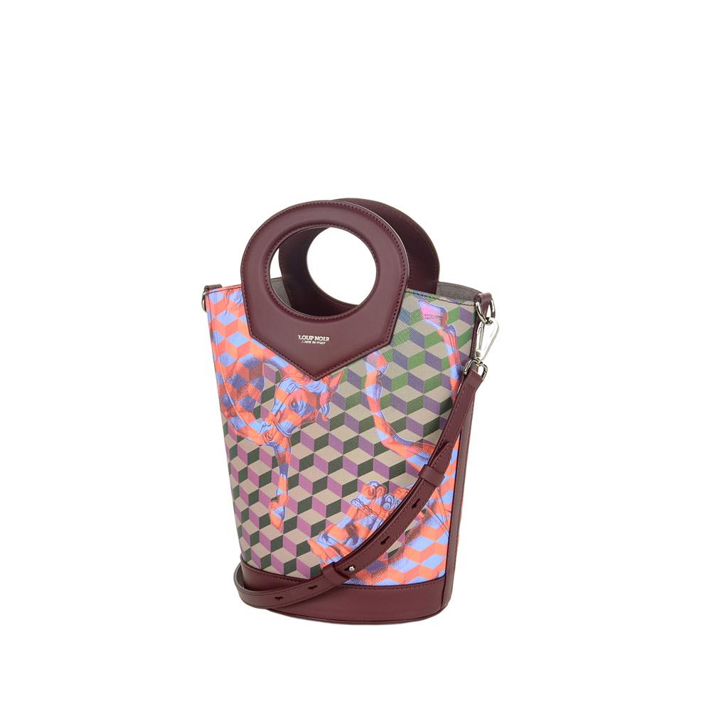 Loup Noir TUBO BAG MANIGLIA Bordeaux